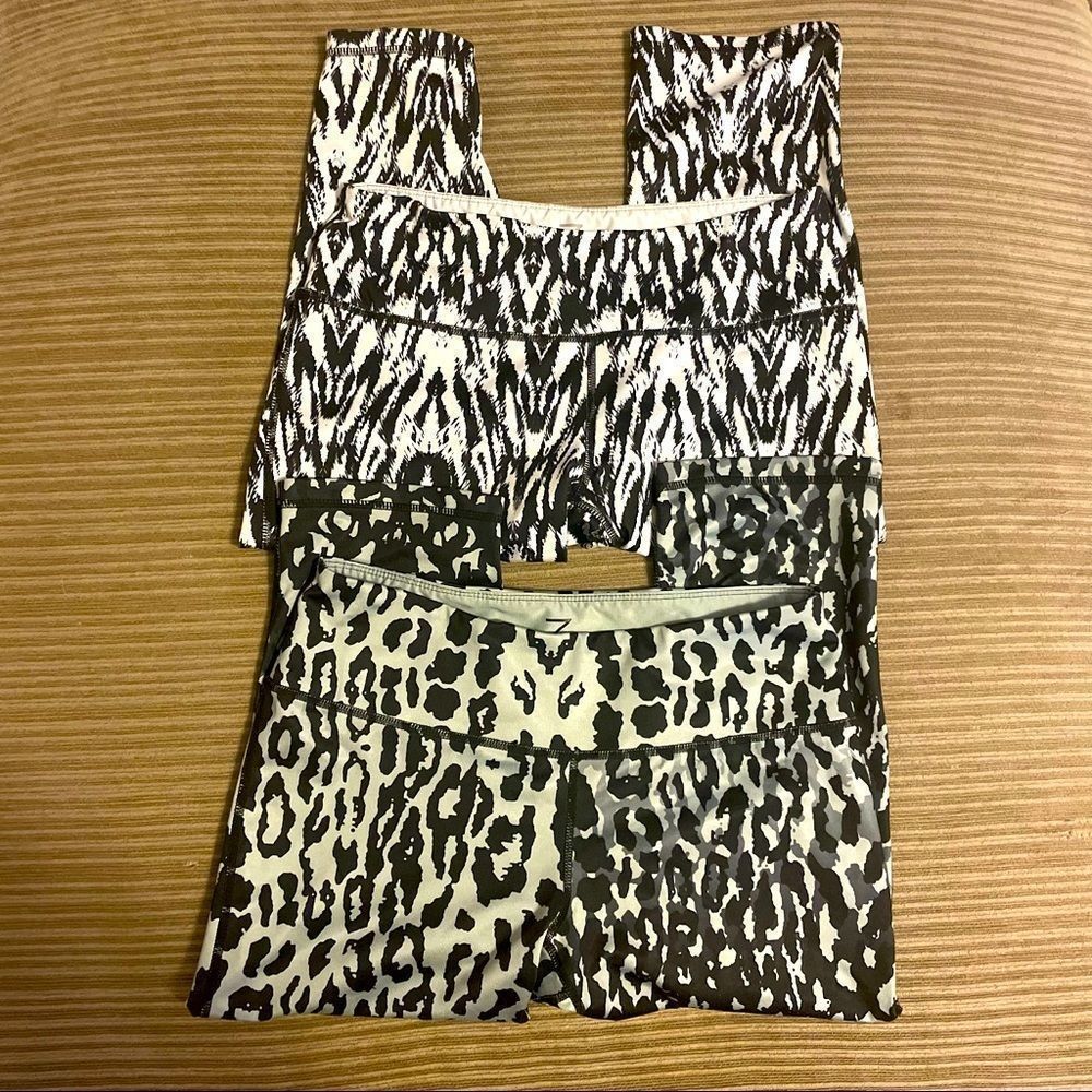 Two pairs x by Zella Leopard Cheetah Print Cropped Leggings